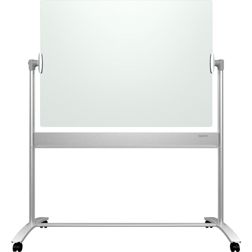 Quartet Infinity Glass Mobile Presentation Easel, 3 ft x 2 ft, Silver