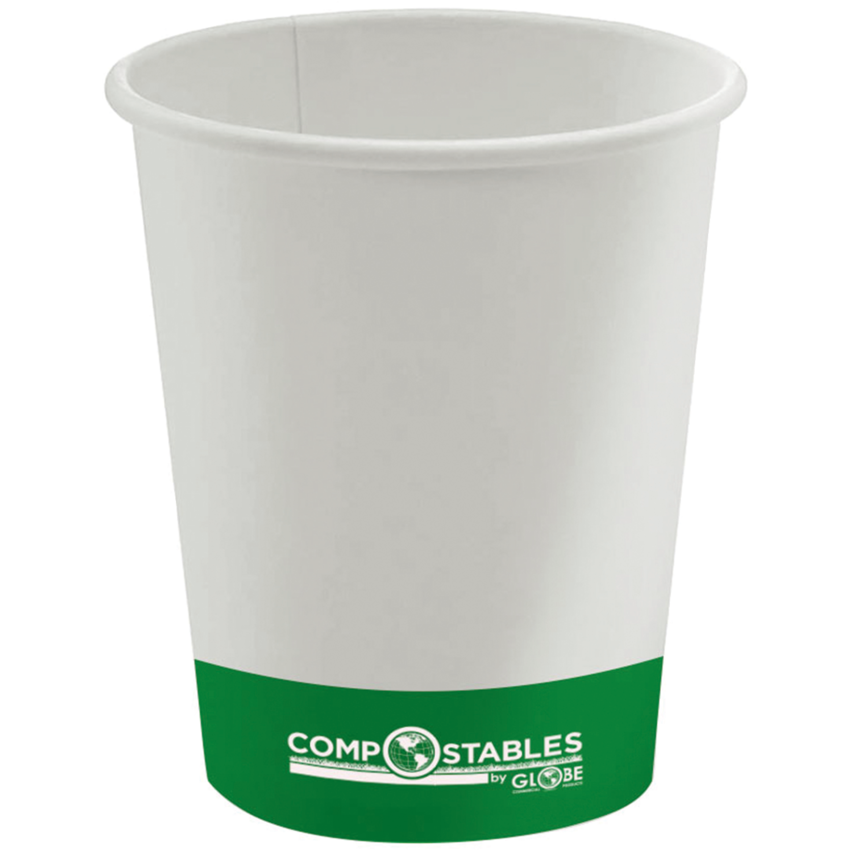 Sustain 22 oz White Paper Cold Cup - PLA Lining, Compostable - 3 1/2 x 3 1/