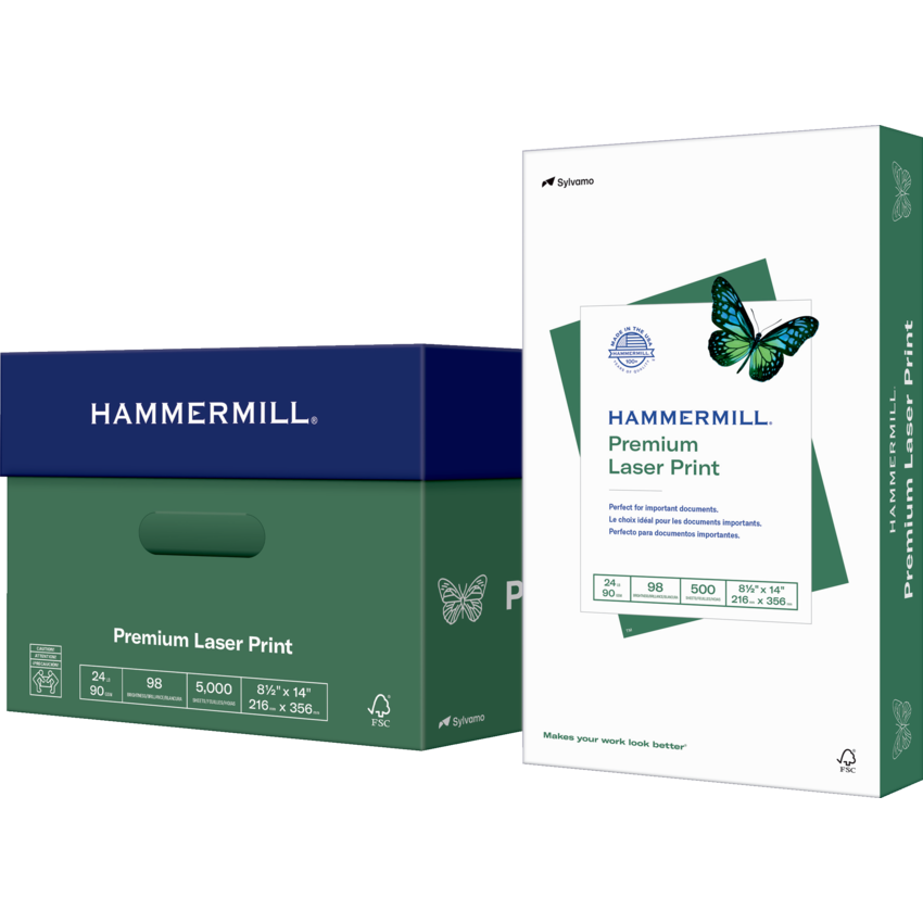 Hammermill Laser Print Paper Letter 8.5 x 11 24lb Smooth Radiant