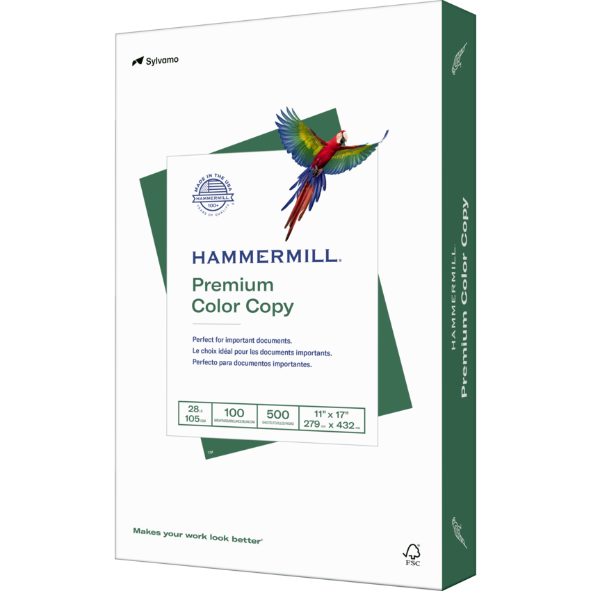 Hammermill Premium 11 x 17 Color Copy Paper, 28 lbs., 100 Brightness,  2000 Sheets/Carton (102541)
