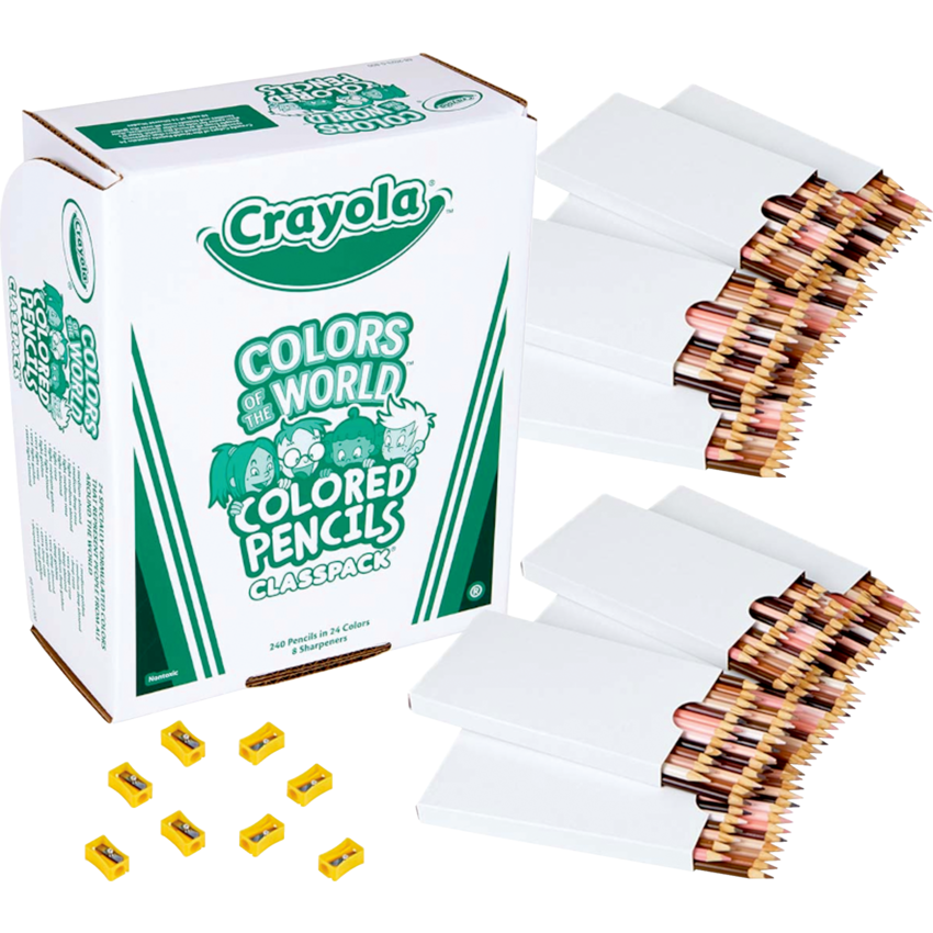 Crayola Erasable Colored Pencils, 24 Count, Pre-Sharpened, Fully Erasable|  24 Count Crayons | Crayon and Pencil Sharpener