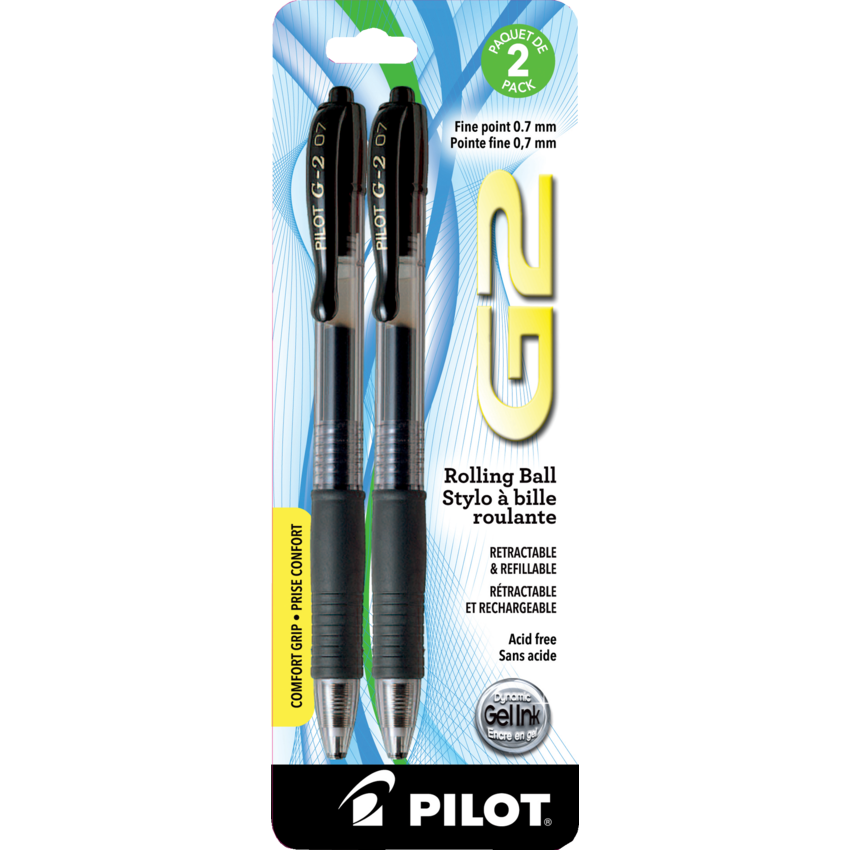 Pilot G2 Fashion Collection 0.7mm Fine Point Gel Roller Pens, 2 pk - Fred  Meyer